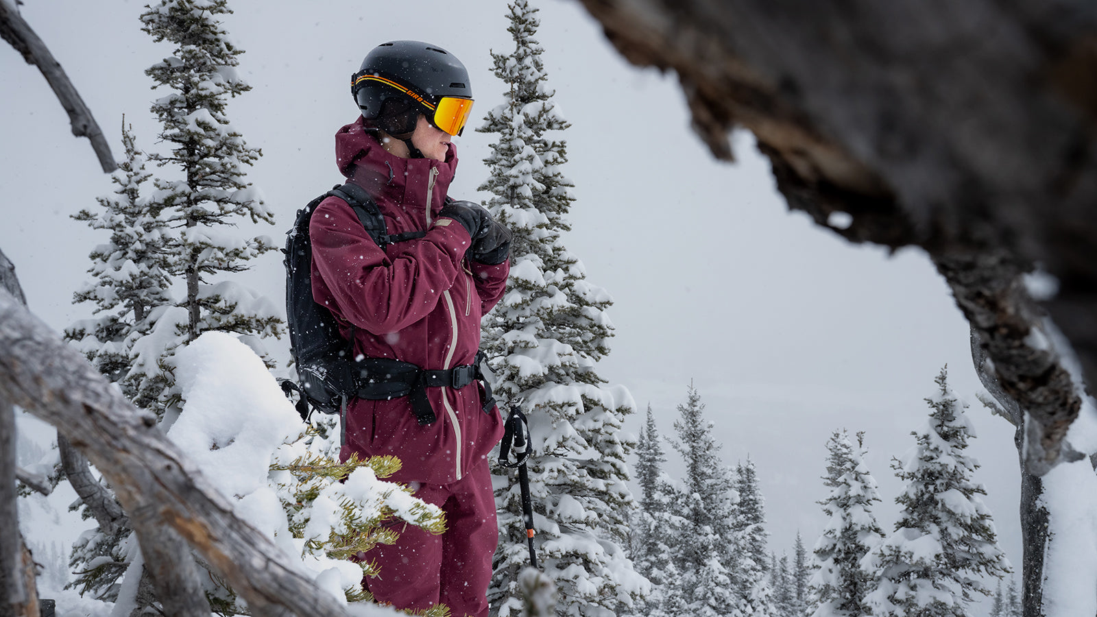 skier with hayden summit