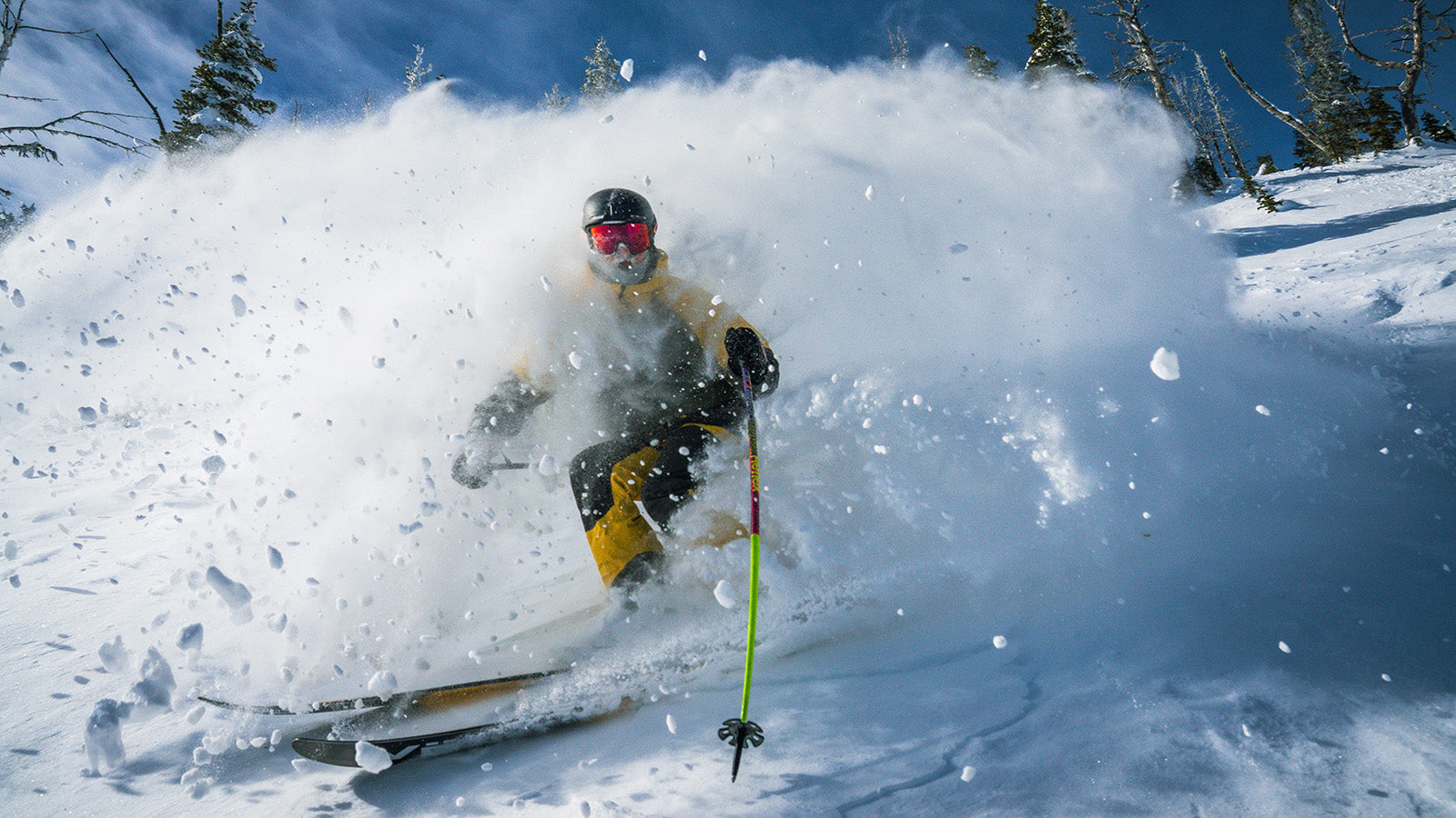 johnny skiing deep pow