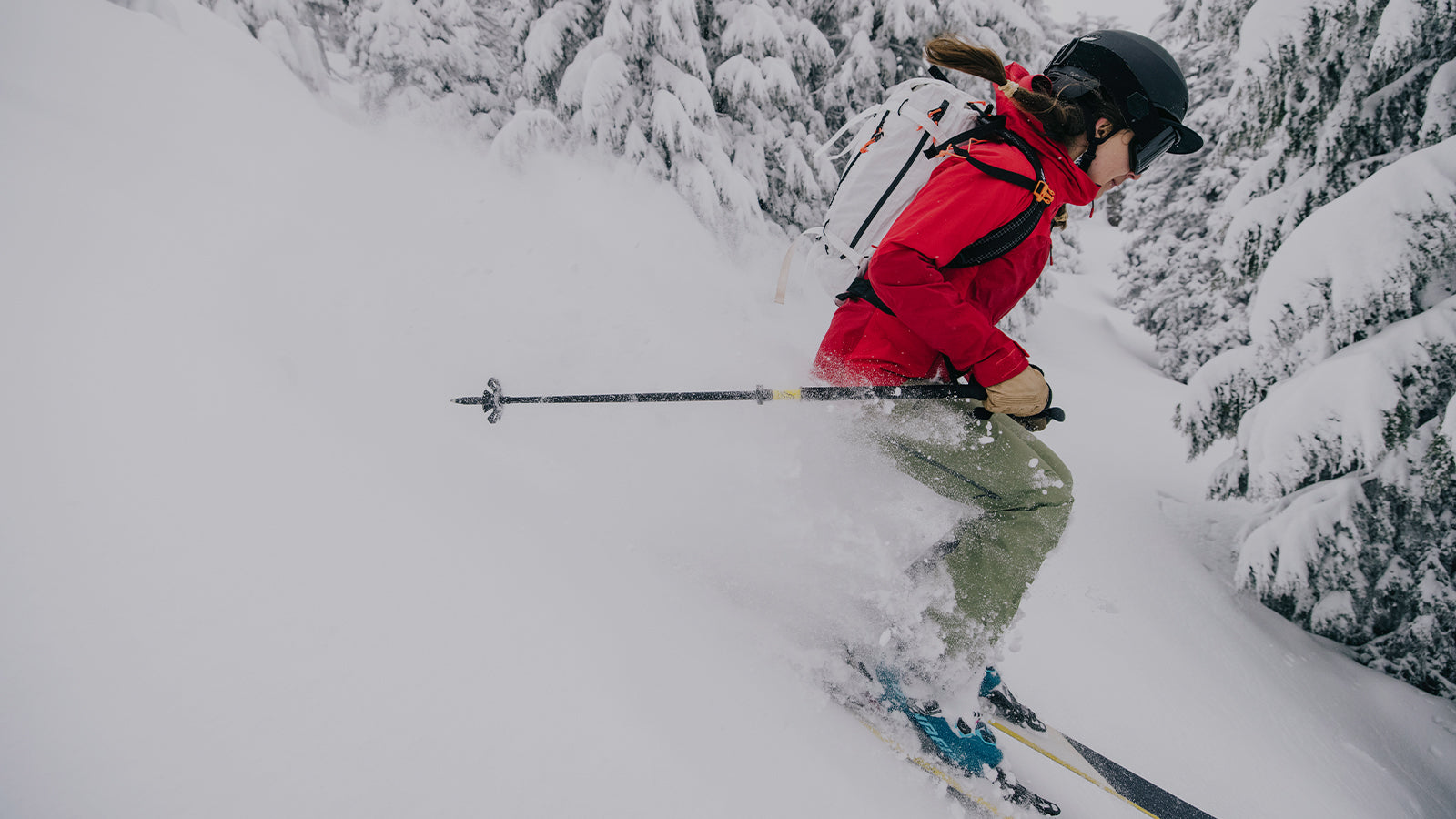 skier in pow